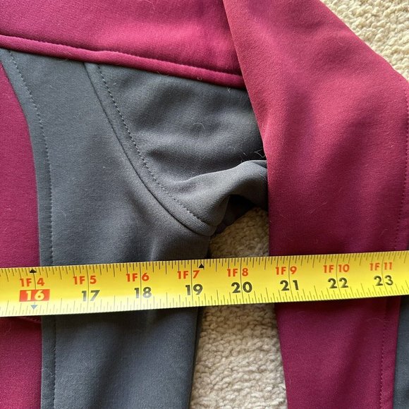 Nike ACG Sweater Womens Medium Full Zip Mock Neck Fleece Red Grey - Picture 10 of 13